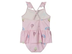 Lyserød printet badedragt fra Name It bagfra 13239616 parfait pink